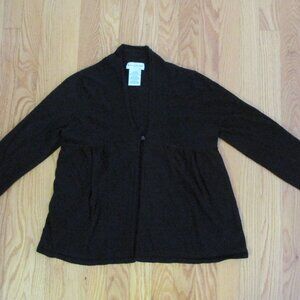 WHITE STAG WOMEN'S SIZE M (8 - 10) SWEATER BLACK CARDIGAN PEPLUM LONG SLEEVE